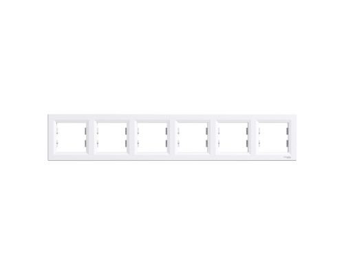 Рамка 6 постів Schneider Electric EPH5800621 Asfora, білий, пластик