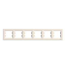 Рамка 6 постів Schneider Electric EPH5800623 Asfora, кремовий, пластик