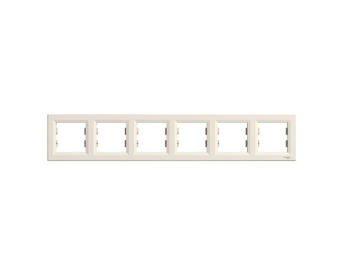 Рамка 6 постів Schneider Electric EPH5800623 Asfora, кремовий, пластик