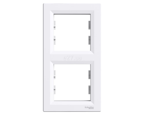 Рамка 2 поста вертикальна Schneider Electric EPH5810221 Asfora, білий, пластик