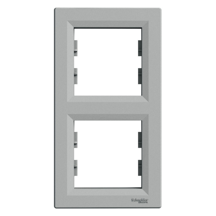 Рамка 2 поста вертикальна Schneider Electric EPH5810261 Asfora, алюміній, пластик · Schneider Electric · schneider-electric-eph5810261