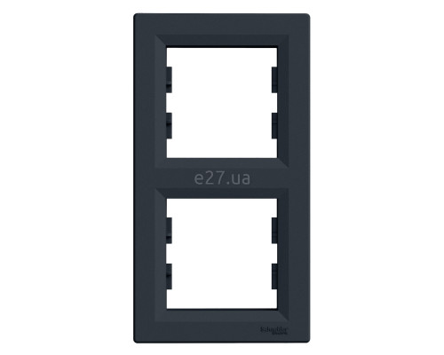 Рамка 2 поста вертикальна Schneider Electric EPH5810271 Asfora, антрацит, пластик