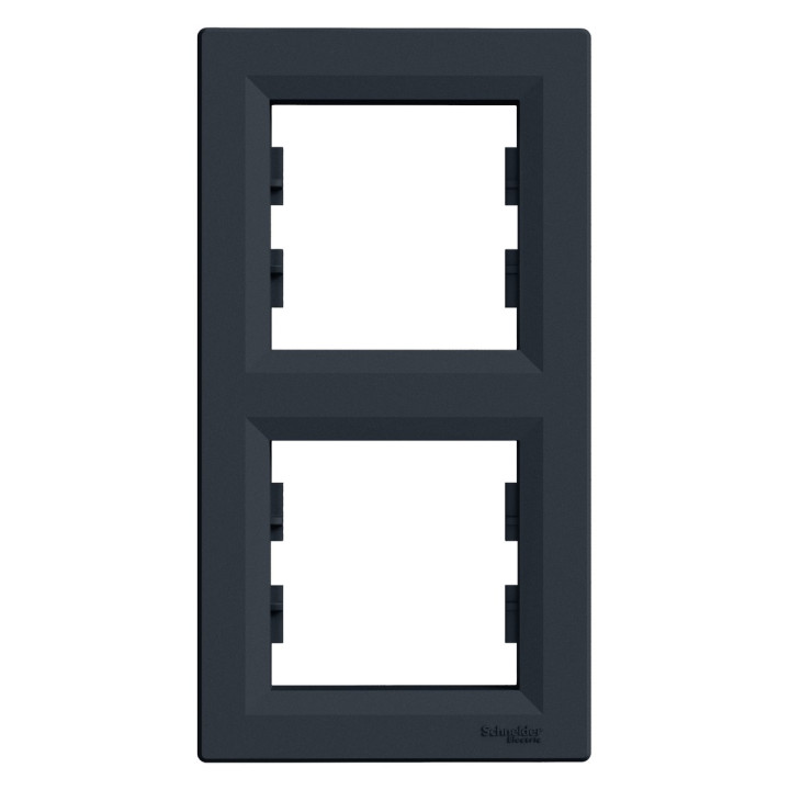 Рамка 2 поста вертикальна Schneider Electric EPH5810271 Asfora, антрацит, пластик · Schneider Electric · schneider-electric-eph5810271
