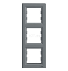 Рамка 3 поста вертикальна Schneider Electric EPH5810362 Asfora, сталь, пластик