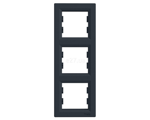 Рамка 3 поста вертикальна Schneider Electric EPH5810371 Asfora, антрацит, пластик