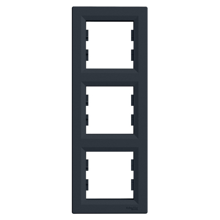 Рамка 3 поста вертикальна Schneider Electric EPH5810371 Asfora, антрацит, пластик · Schneider Electric · schneider-electric-eph5810371