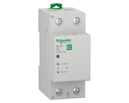 Реле напруги Schneider Electric EZ9C1240 Easy9, 1P＋N, 1NC, 40A, на DIN-рейку