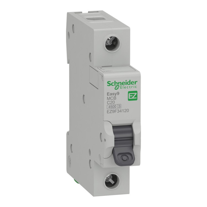 Автоматичний вимикач Schneider Electric EZ9F34120 Easy9, 1P, 20A, C, 4.5kA, на DIN-рейку · Schneider Electric · schneider-electric-ez9f34120