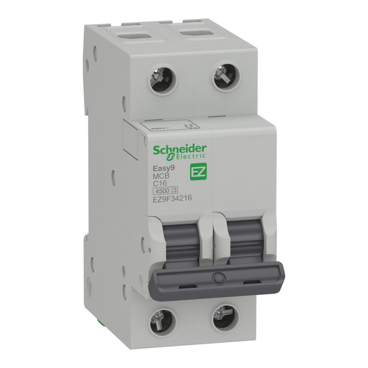 Автоматичний вимикач Schneider Electric EZ9F34216 Easy9, 2P, 16A, C, 4.5kA, на DIN-рейку · Schneider Electric · schneider-electric-ez9f34216
