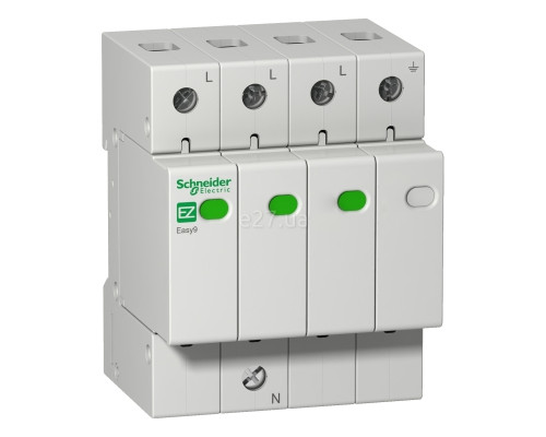 Пристрій захисту від імпульсних перенапруг (ПЗІП) Schneider Electric EZ9L33745 Easy9 400V, 45kA, 3P＋N, на DIN-рейку