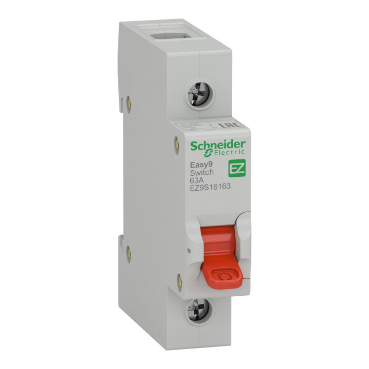 Вимикач навантаження Schneider Electric EZ9S16163 Easy9, 1P, 63A, на DIN-рейку · Schneider Electric · schneider-electric-ez9s16163
