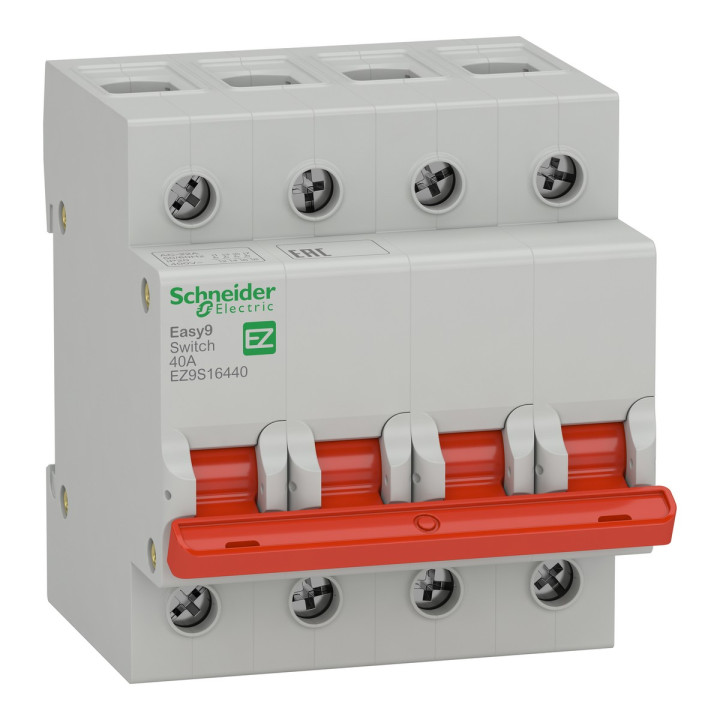 Вимикач навантаження Schneider Electric EZ9S16440 Easy9, 4P, 40A, на DIN-рейку · Schneider Electric · schneider-electric-ez9s16440