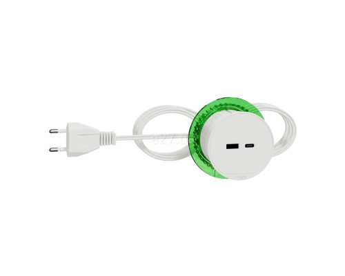 Розетковий блок в стіл Schneider Electric INS44008 Unica New System+ USB А + С, білий, пластик, без захисної кришки, для врізного монтажу