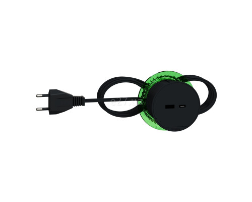 Розетковий блок в стіл Schneider Electric INS44009 Unica New System+ USB А + С, антрацит, пластик, без захисної кришки, для врізного монтажу