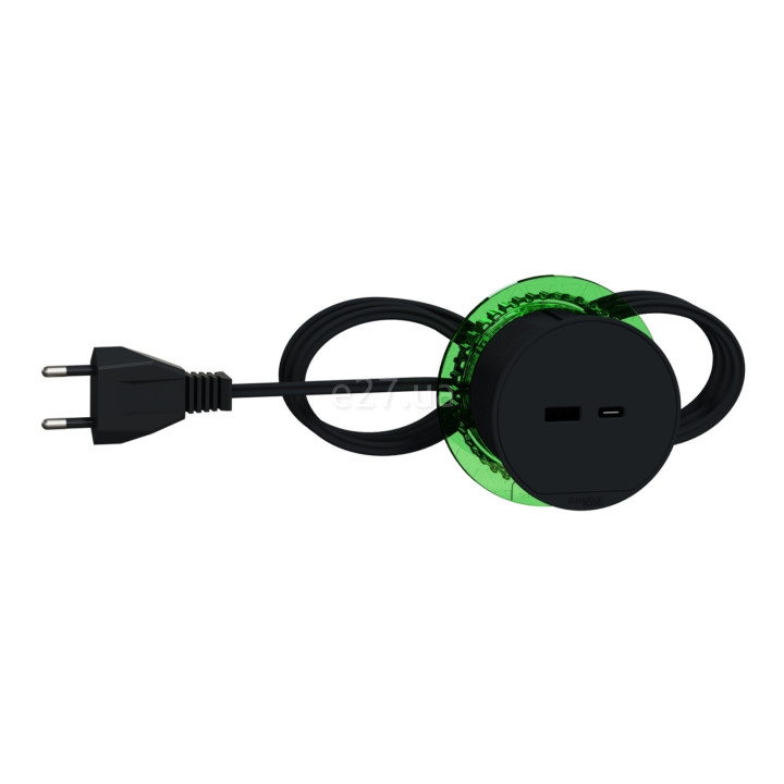 Розетковий блок в стіл Schneider Electric INS44009 Unica New System+ USB А + С, антрацит, пластик, без захисної кришки, для врізного монтажу · Schneider Electric · schneider-electric-ins44009