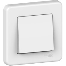 Вимикач 1-клавішний Schneider Electric LNA0100321 Leona, білий, пластик, без підсвітки та індикації, для врізного монтажу · Schneider Electric · schneider-electric-lna0100321