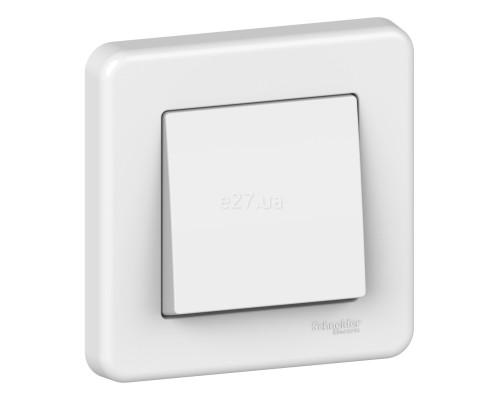 Перемикач перехресний 1-клавішний Schneider Electric LNA0500321 Leona, білий, пластик, без підсвітки та індикації, для врізного монтажу