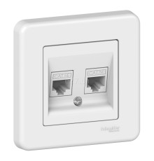 Розетка комп'ютерна Schneider Electric LNA4400121 Leona, білий, пластик, для врізного монтажу