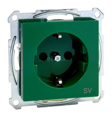 Розетка 220В Schneider Electric MEG2300-0304 Merten System M, зелений, із заземленням, Schuko