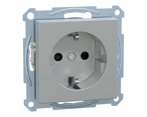 Розетка 220В Schneider Electric MEG2300-0460 Merten System M, алюміній, із заземленням, Schuko