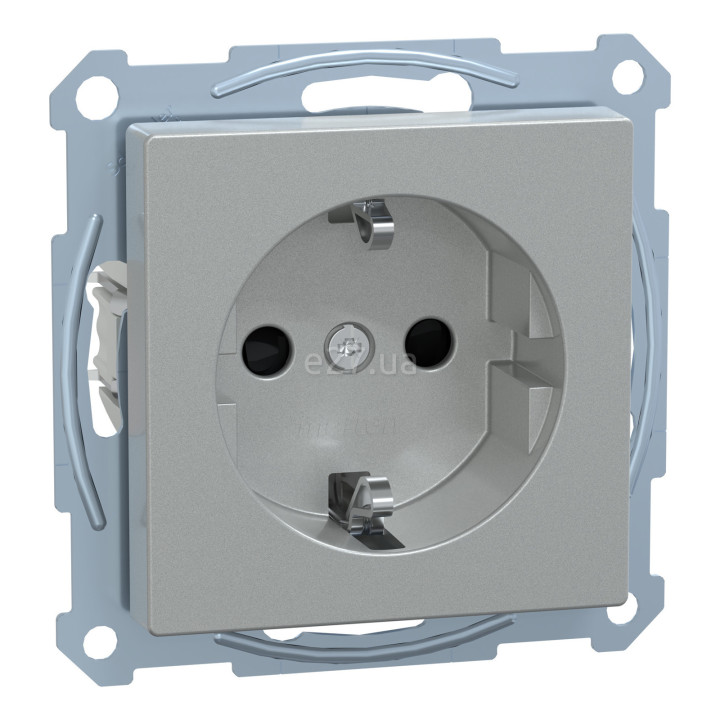 Розетка 220В Schneider Electric MEG2300-0460 Merten System M, алюміній, із заземленням, Schuko · Schneider Electric · schneider-electric-meg2300-0460