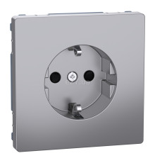 Розетка 220В Schneider Electric MEG2300-6036 Merten System D, нержавіюча сталь, із заземленням, Schuko