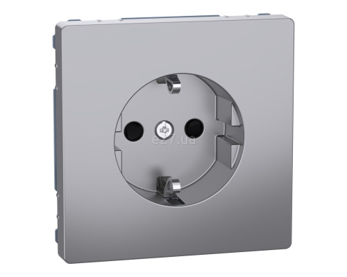 Розетка 220В Schneider Electric MEG2300-6036 Merten System D, нержавіюча сталь, із заземленням, Schuko