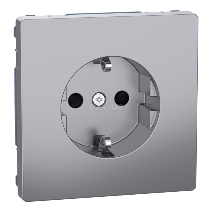 Розетка 220В Schneider Electric MEG2300-6036 Merten System D, нержавіюча сталь, із заземленням, Schuko · Schneider Electric · schneider-electric-meg2300-6036