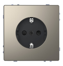 Розетка 220В Schneider Electric MEG2300-6050 Merten System D, нікель, із заземленням, Schuko
