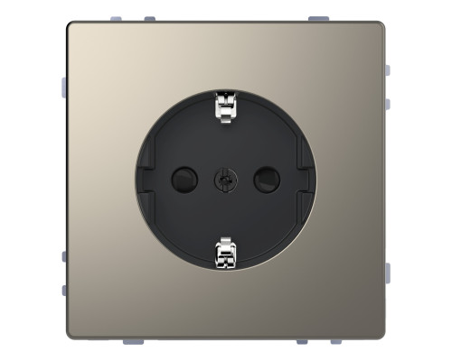 Розетка 220В Schneider Electric MEG2300-6050 Merten System D, нікель, із заземленням, Schuko