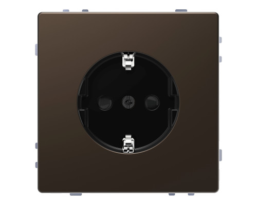 Розетка 220В Schneider Electric MEG2300-6052 Merten System D, мокко, із заземленням, Schuko