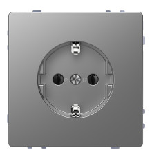 Розетка 220В Schneider Electric MEG2301-6036 Merten System D, нержавіюча сталь, із заземленням, Schuko