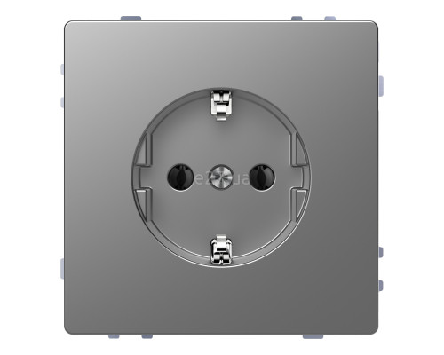 Розетка 220В Schneider Electric MEG2301-6036 Merten System D, нержавіюча сталь, із заземленням, Schuko