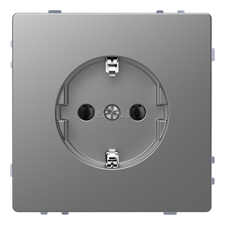 Розетка 220В Schneider Electric MEG2301-6036 Merten System D, нержавіюча сталь, із заземленням, Schuko · Schneider Electric · schneider-electric-meg2301-6036