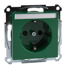 Розетка 220В Schneider Electric MEG2302-0304 Merten System M, зелений, із заземленням, Schuko