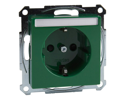 Розетка 220В Schneider Electric MEG2302-0304 Merten System M, зелений, із заземленням, Schuko
