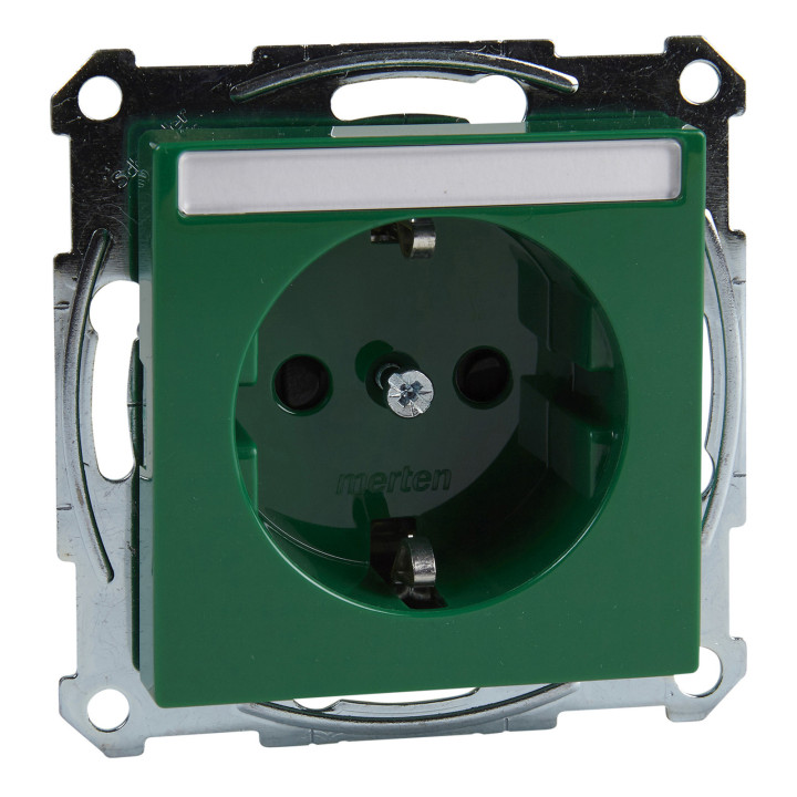 Розетка 220В Schneider Electric MEG2302-0304 Merten System M, зелений, із заземленням, Schuko · Schneider Electric · schneider-electric-meg2302-0304