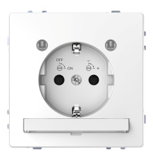 Розетка 220В Schneider Electric MEG2304-6035 Merten System D, білий лотос, із заземленням, Schuko
