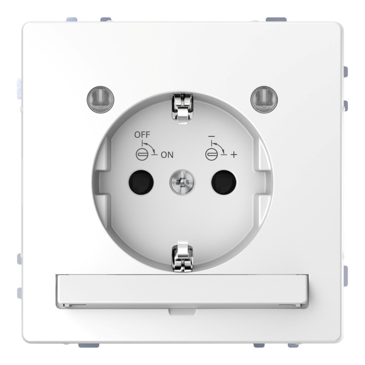 Розетка 220В Schneider Electric MEG2304-6035 Merten System D, білий лотос, із заземленням, Schuko · Schneider Electric · schneider-electric-meg2304-6035