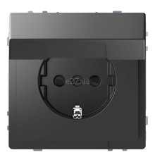 Розетка 220В Schneider Electric MEG2310-6034 Merten System D, антрацит, із заземленням, Schuko, із захисною кришкою