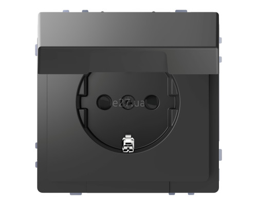 Розетка 220В Schneider Electric MEG2310-6034 Merten System D, антрацит, із заземленням, Schuko, із захисною кришкою