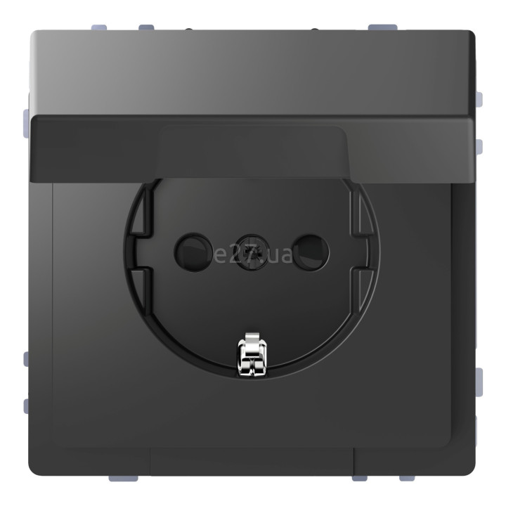 Розетка 220В Schneider Electric MEG2310-6034 Merten System D, антрацит, із заземленням, Schuko, із захисною кришкою · Schneider Electric · schneider-electric-meg2310-6034