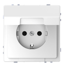 Розетка 220В Schneider Electric MEG2310-6035 Merten System D, білий лотос, із заземленням, Schuko, із захисною кришкою