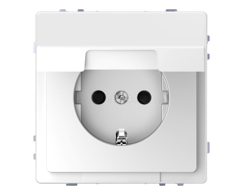 Розетка 220В Schneider Electric MEG2310-6035 Merten System D, білий лотос, із заземленням, Schuko, із захисною кришкою