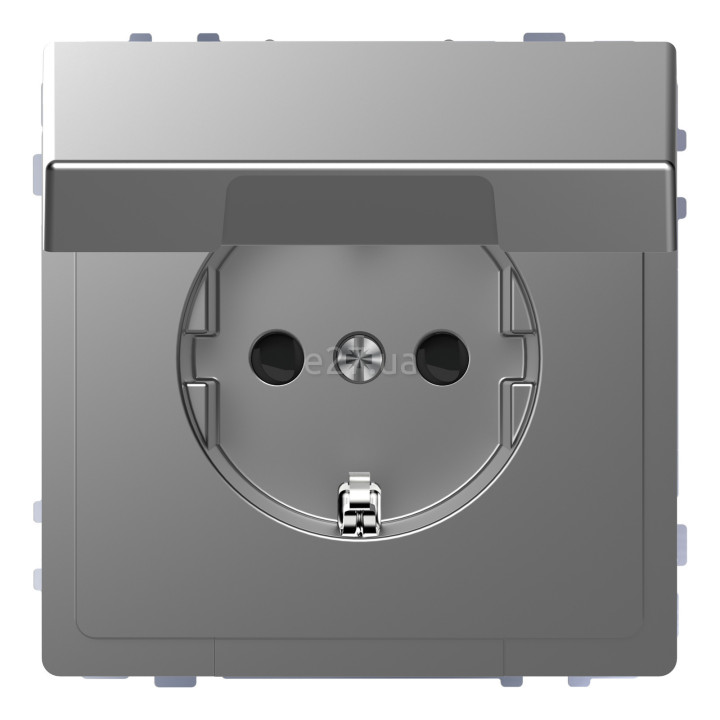Розетка 220В Schneider Electric MEG2310-6036 Merten System D, нержавіюча сталь, із заземленням, Schuko, із захисною кришкою · Schneider Electric · schneider-electric-meg2310-6036