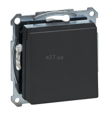 Розетка 220В Schneider Electric MEG2311-0414 Merten System M, антрацит, із заземленням, Schuko, із захисною кришкою