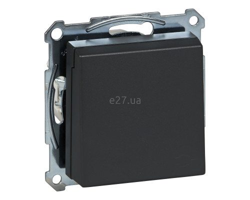Розетка 220В Schneider Electric MEG2311-0414 Merten System M, антрацит, із заземленням, Schuko, із захисною кришкою