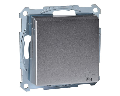 Розетка 220В Schneider Electric MEG2314-0460 Merten System M, алюміній, із заземленням, Schuko, ip44, із захисною кришкою