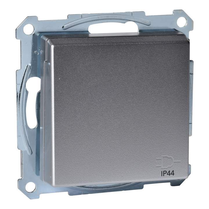 Розетка 220В Schneider Electric MEG2314-0460 Merten System M, алюміній, із заземленням, Schuko, ip44, із захисною кришкою · Schneider Electric · schneider-electric-meg2314-0460