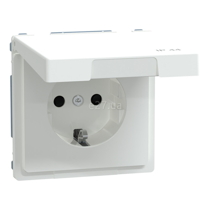 Розетка 220В Schneider Electric MEG2314-6035 Merten System D, білий лотос, із заземленням, Schuko, ip44, із захисною кришкою · Schneider Electric · schneider-electric-meg2314-6035